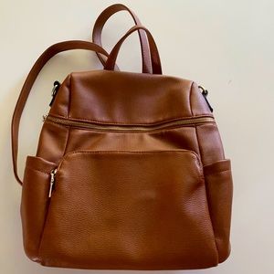 Caramel Faux Leather Backpack